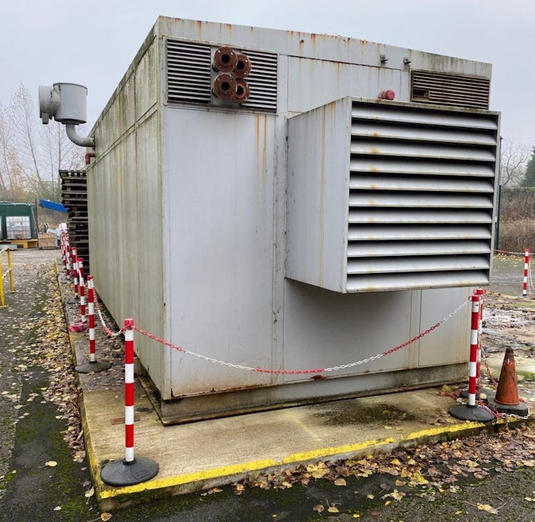 2-Genset-ContainerImage showing exterior of purpose made generator container with ventilation fan
