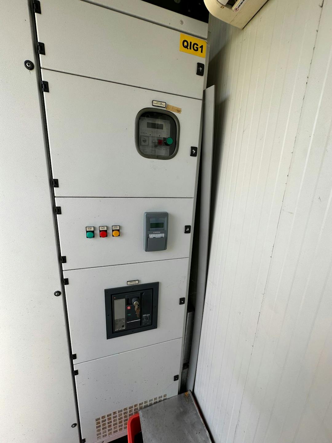 nullPhoto of Guascor FGLD180 Natural Gas Generator Set showing outside of control panel door - used industrial genset for sale uk