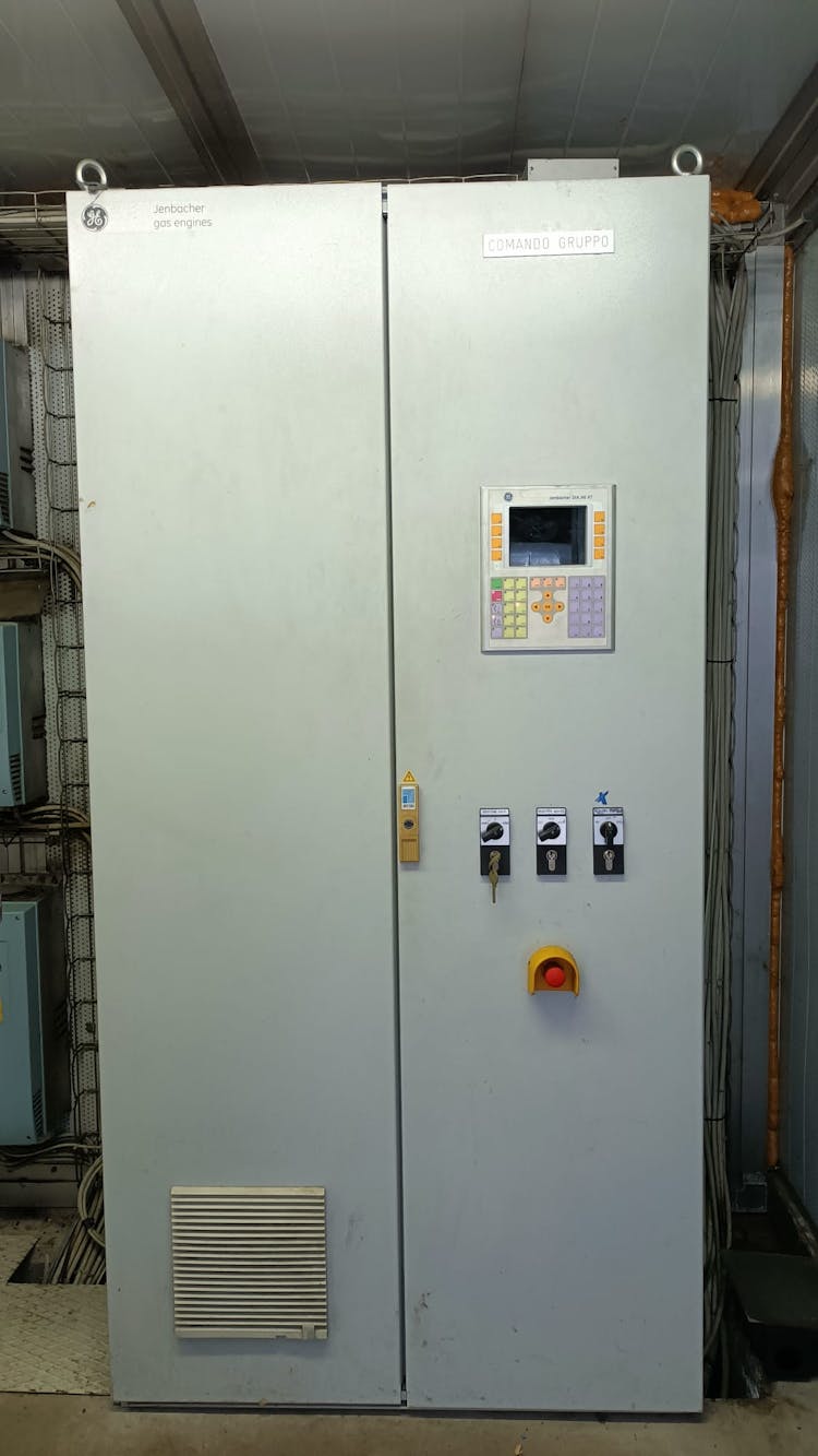 nullImage of Jenbacher 320 G.S N-L Natural Gas Generator Set showing the exterior of the control panel - used generators for sale