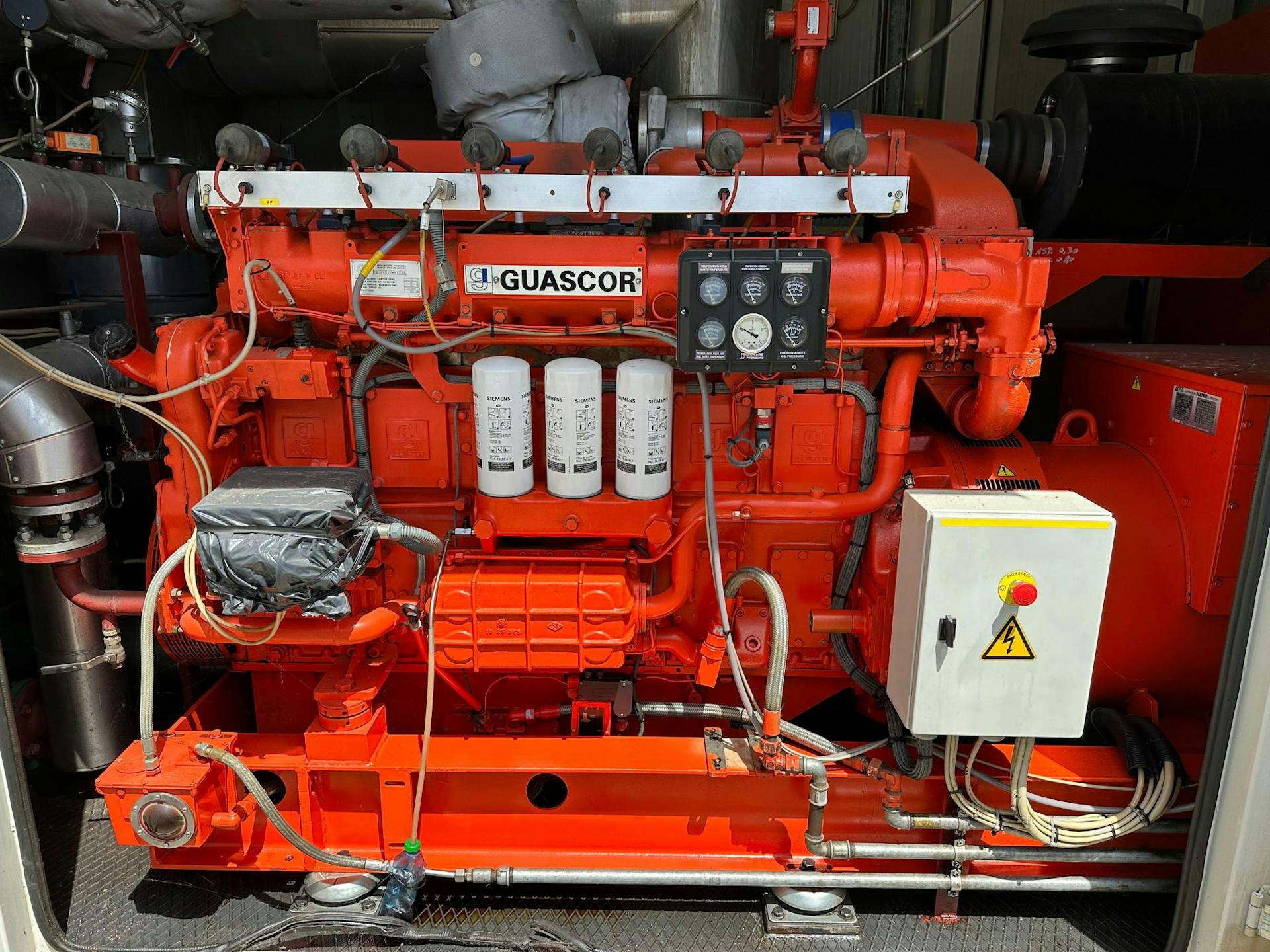 nullPhoto of Guascor FGLD180 Natural Gas Generator Set with gas engine and plate heat exchanger - gas generator for sale uk used