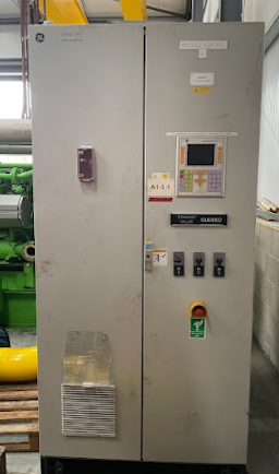 nullPhoto of Jenbacher 320 Wood gas / Syngas generator showing outside of control panel - second hand generator for sale uk