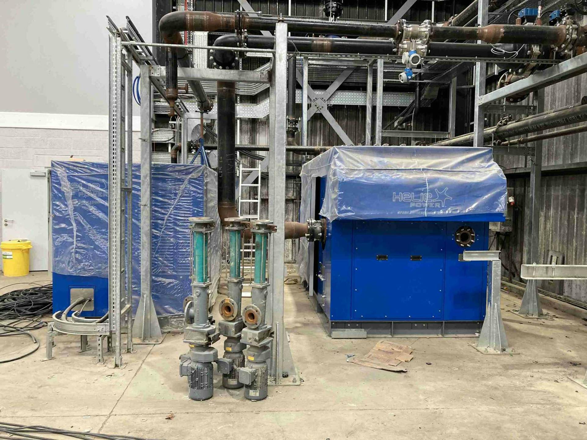 Heliex GenSet 9Photo of 2x Heliex steam expander generator set showing exterior view - zero hours used orc for sale