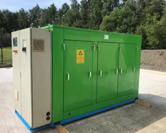 nullPhoto of MAN E2866E natural gas generator rebuilt - showing outside container and control panel doors - used gas generator for sale
