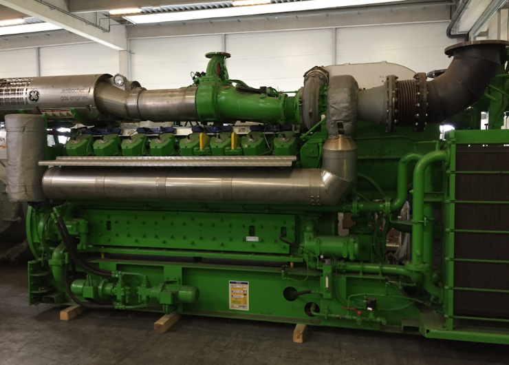 nullImage of JENBACHER JMS 616 GS-N.L Natural Gas Generator Set showing engine and alternator - used gas generator for sale