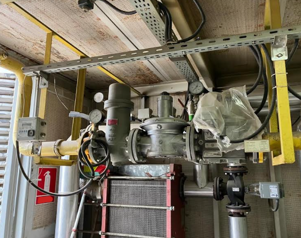 nullPhoto of Jenbacher JGS416 GS-N.L Complete Containerised Plant with Steam Boiler showing various pipework - used industrial genset for sale uk